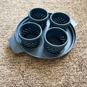 Blue Silicone Egg Poacher Set